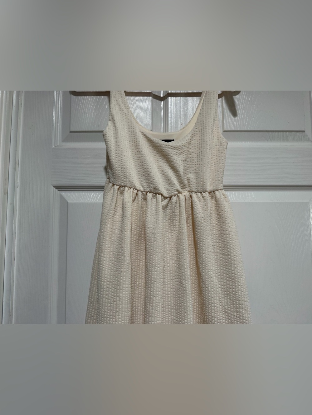 NWT lulus Cute Certainty Ivory Textured Ribbed Knit Tie-Strap Mini Dress Size S - Picture 7 of 13
